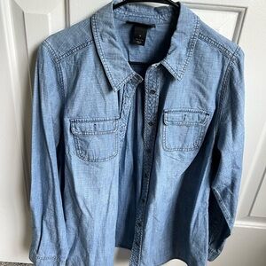 Lane Bryant Light Blue Casual Button Down Shirt